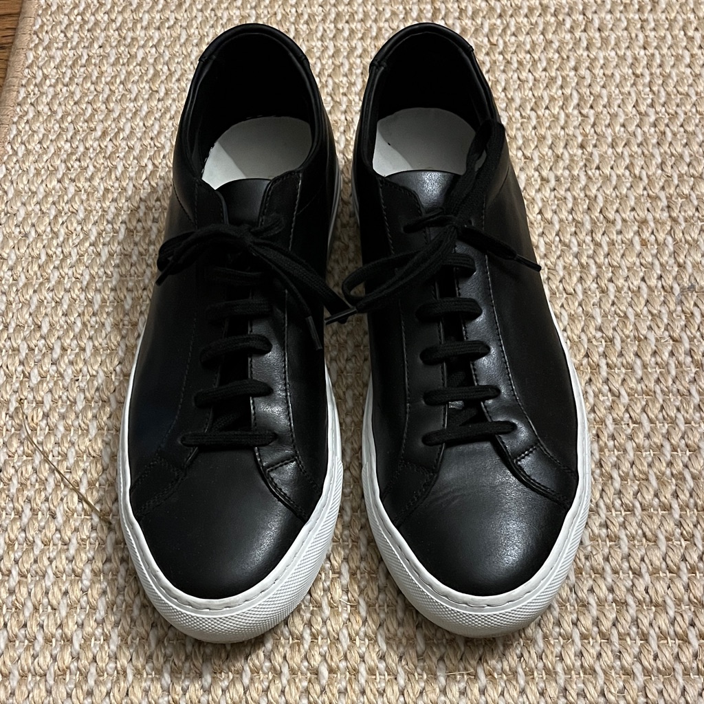 Common Projects Black And White Leather Sneakers